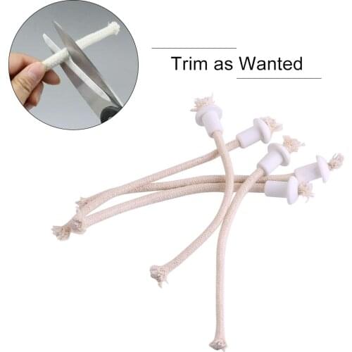 7Pcs Ceramic Holders Torch Wine Bottle Oil Candle Light Fiber Glass Heat-Resistant Kerosene Fuel Ceramic Wick Holder Cotton Core