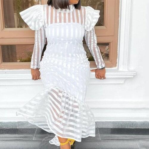 African Dresses For Women 2021 White Dress Print Dashiki Ladies Clothing Ankara Traditional Africa Women Dress Africa Clothes
