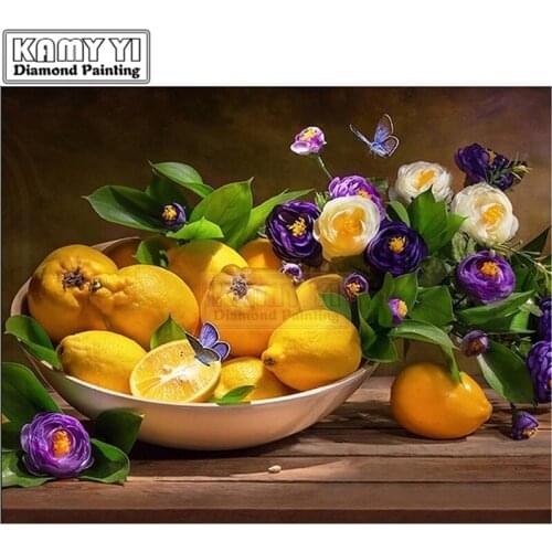 Diamond Painting Flowers and Fruits Home Decorative Painting Rhinestone Mosaic Full Round Diamond Embroidery Crystal LK1