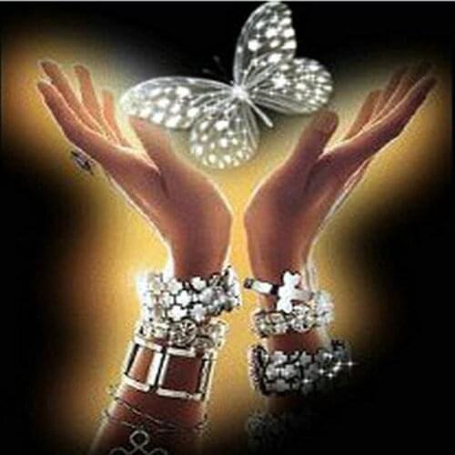 Diamond painting butterfly hands, full square, 5D, DIY, diamond embroidery animal, rhinestone mosaic, full round, sticker