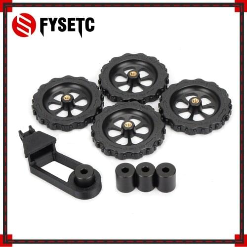 Aluminum Solid Spacer Bed Mount Strain Relief Bracket +Hot Bed Upgraded Big Hand Twist Leveling Nut For CR-10/ CR10S Ender-3