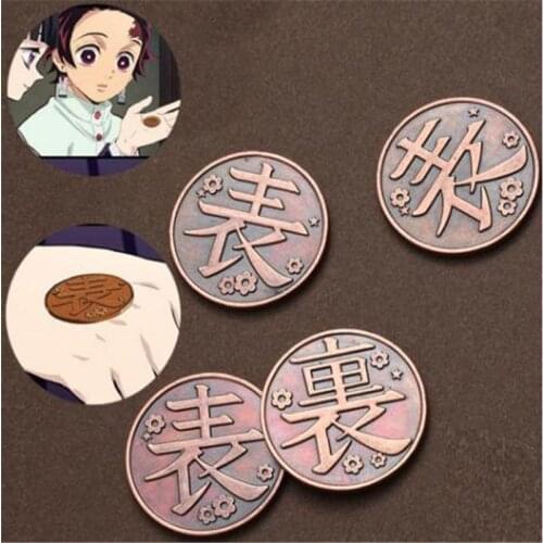 Anime Demon Slayer Coin Kimetsu No Yaiba Tsuyuri Kanao Kochou Shinobu Collection Alloy Metal Tokens Commemorative Coins Props