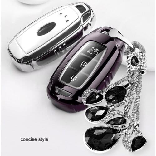 Car TPU key housing shell new car cover set Accessories for Hyundai i30 Ix35 KONA Encino Solaris Azera Grandeur Ig 2017 2018