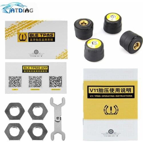 Car Tire Pressure Sensor Tool Bluetooth 4.0 With Android iOS BLE TPMS Universal External Alarm Tire Pressure Sensors