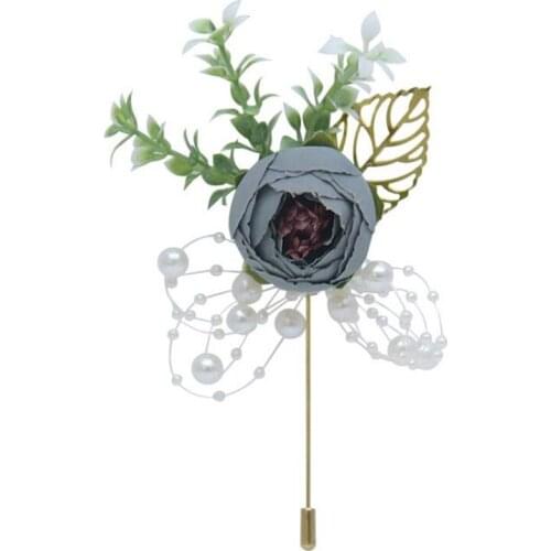 Wedding Prom Corsage Ceremony Flower Brooch Wedding Boutonnieres Groom Groomsmen Buttonhole Flowers Boutonniere