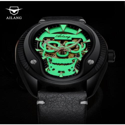 AILANG Creative Automatic Watch Men Top Brand Luxury Skeleton Mens Wrist Watch Sapphire Clock Gear Military Relogio Masculino
