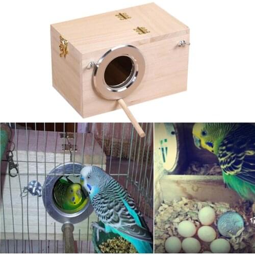 Wooden Bird House With Clear View Window Pet Bird House Parakeet Nesting Box Birds Breeding Box Nest Bird House For Lovebirds