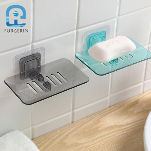 FURGERIN Soap Holder Bathroom Accessories soap dishes box dispenser Plastic Soaps Saver PP soaps container for bath shower plate