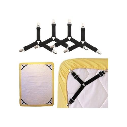 4PCS /Set Bed Sheet Elastic Grippers Belt Fastener Bed Sheet Clips Mattress Cover Blankets Holder Home Textiles Organize Gadgets