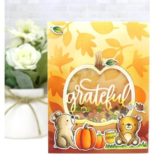 Grateful letter pumpkin Metal Cutting Dies Stencils DIY Scrapbooking Paper/photo Cards Embossing Dies