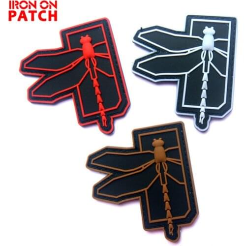 Haley Strategic Training Corporation Dragonfly Logo PATCH Military 3D PVC patch Hook Badges For Clothes backpack Soft shell 1pcs