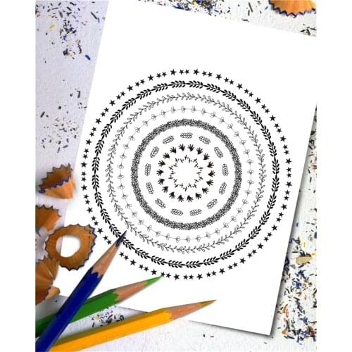 Mandala Round Transparent Clear Stamps For DIY Scrapbooking/Rubber Cilicone Stamp Kids Christmas Decoration Supplies Card Making