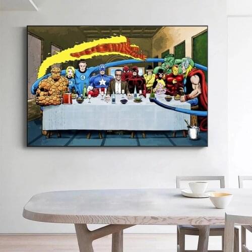 Marvel Superhero Play Pool Canvas Painting The Avengers Prints and Posters Wall Art Pictures for Living Room Decoration Cuadros
