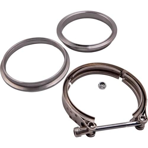 4'' Universal Stainless Steel V-Band Turbo Downpipe Exhaust Pipe Flange Clamp