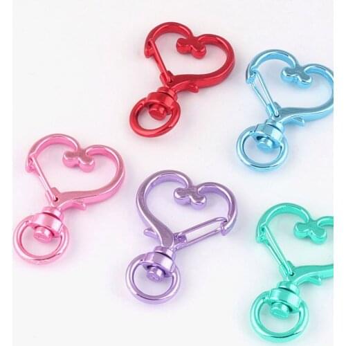 Metal Heart Swivel Clasp Trigger Hook Push Gate Lobster Clasp Snap Hook Key Chain Key Ring Purse Clasp Jewelry Finding Purse
