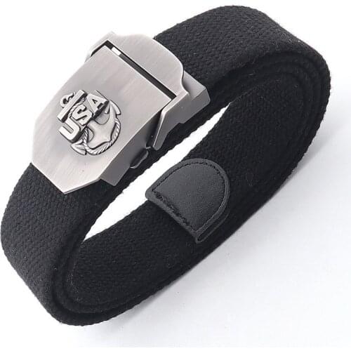 Mens Metal Slide Buckle Waist Belts Breathable Canvas USA Army Force Military Fashion Unisex Jeans Accessories Out Women Cinto