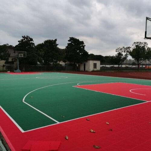 Beable Basketball Court Flooring Interlocking Tiles With Court Dimension Lines