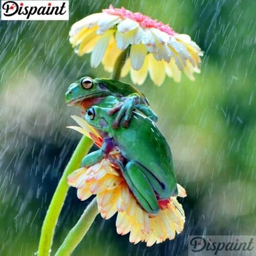 Dispaint Full Square/Round Drill 5D DIY Diamond Painting "Flower frog" Embroidery Cross Stitch 3D Home Decor A10860