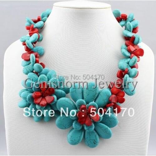 2017 Latest Stone Fancy Necklace Charming Handmade Floral Fashion Necklace Assorted Stone/Coral Jewelry Hot Sale TN125