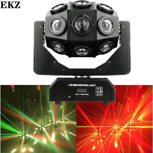 New 18pcs rotating light beam moving laser head light stage dmx control dj disco ball christmas show led lighting equipment