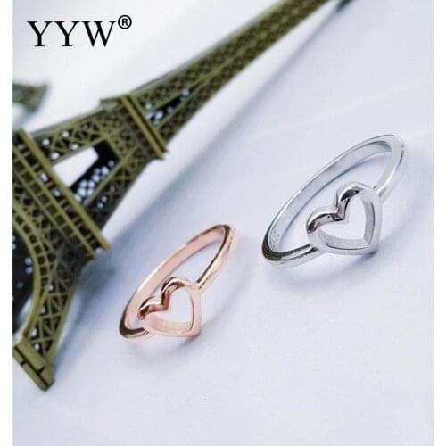 New Cute Little Heart-shaped Love Heart Thin Ring For Women Girl Silver color Finger Simple Best Friend Wedding Fashion Jewelry