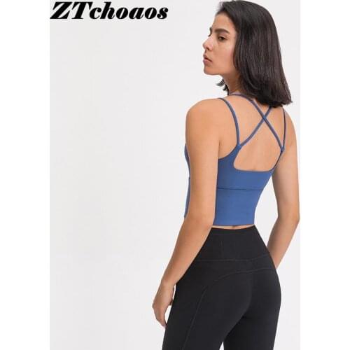 A new generation of new thin-strap cross-back sports bra, widened hem, fitness vest-style sports underwear