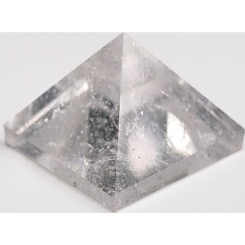 1PC Natural Transparent Crystal Pyramid Clear Reiki Healing Natural White Crystal Pyramid Hand Polished Home Office Desk Decorat