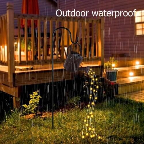LED Kettle Solar Light Wrought Iron Watering Can Fairy Lamp Outdoor Decoration Outdoor Hanging Solar Powered LED Light