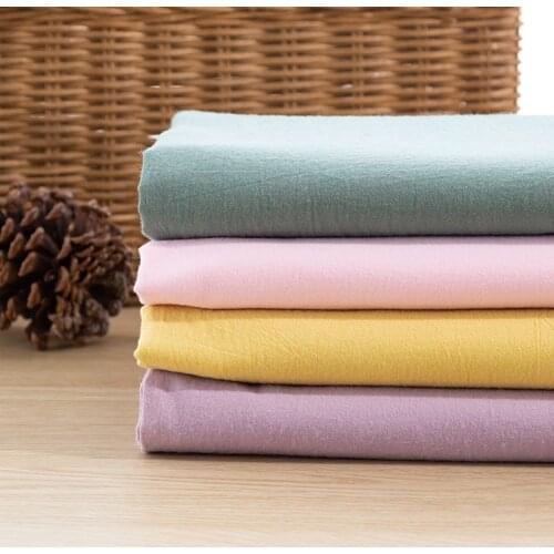 100% Cotton Thin 90X88 Washed Cotton Fabric Summer Solid Color Sewing Womens Clothing Baby Fabric W300198