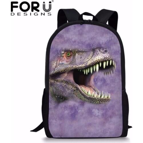 FORUDESIGNS Unique Kids Dinosaur Bagpack for School Cool Children Kids Wolf Owl Backpack Printing Junior Primary Child Bag Packs