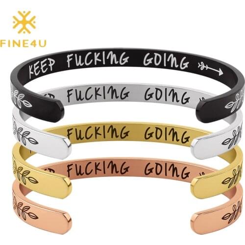 B258 Inspirational Bracelet For Men Women Stainless Steel Engraved Cuff Bangle Jewelry Gift Encouragement Jewelry