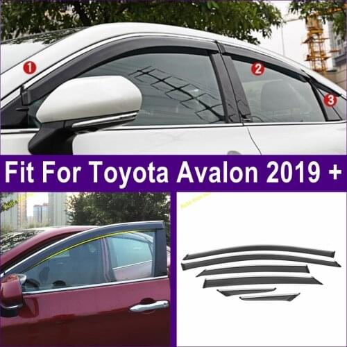 Window Visors Awnings Wind Rain Deflector Visor Guard Vent Protect Panel Cover Trim 6 Piece Fit For Toyota Avalon 2019 2020 2021