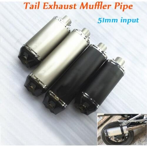 Motorcycle Stainless Steel With Real Carbon Fibe Tail Exhaust Muffler Pipe With DB Killer for 38-51mm Header Silencer System