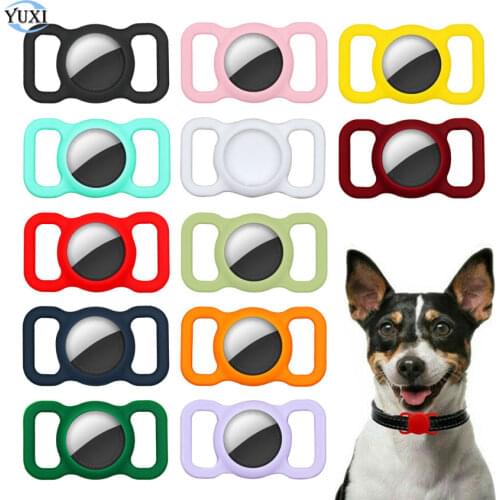 YuXi Pet Silicone Protective Case GPS Finder Dog Cat Collar Loop for Apple Airtags for Apple Locator Tracker Anti-lost Cover