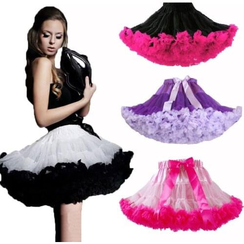 Women Teen Mini Skirt Pettiskirt S M L Ruffle Chiffon Ballet Tull Clothing Summer Women Tutu Skirts In Womens Skirt Adult