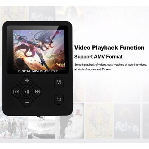 1.8" LCD Screen MP3 MP4 Player Support Up to 32GB TF Memory Card HiFi FM Radio Mini USB Music Player Walkman Photo Viewer eBook
