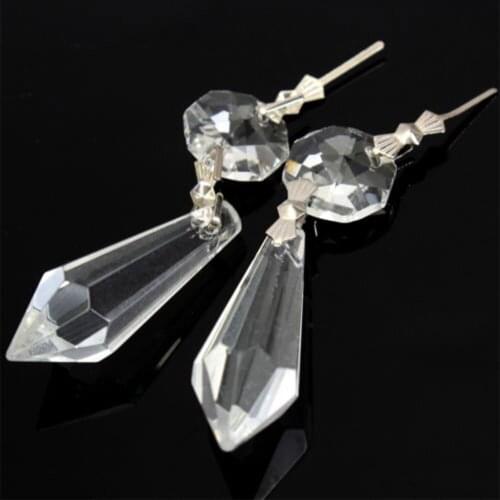 10Pcs/Pack Chandelier Octagonal Bead Crystal Lamp Pendants Decoration Parts