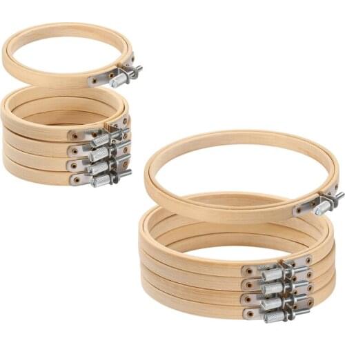 10pcs/set 8-30cm Wooden Embroidery Hoops Frame Set Bamboo Embroidery Hoop Rings for DIY Cross Stitch Needle Craft Tool