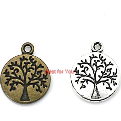 10pcs Tree of Life Charm Pendant fit Bracelet Necklace Tibetan Silver Plated Jewelry DIY Making Accessories Handmade 15x12mm