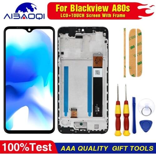 100% Original 6.21 inch For Blackview A80S Android 10.0 LCD&Touch Screen Digitizer with frame Display module