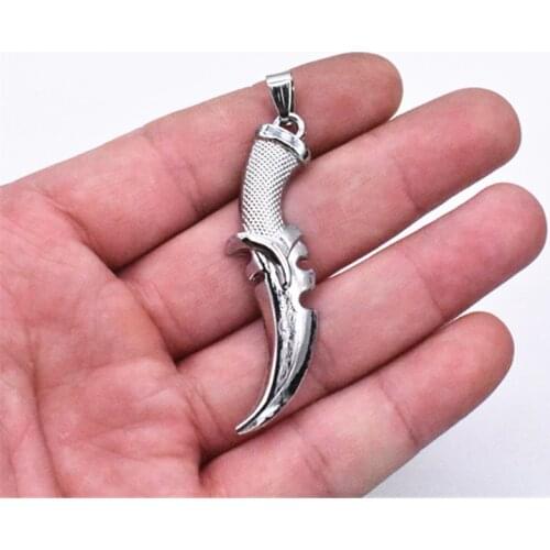 2pcs Hot Sale White Gold Metal Knife Pendant Accessories Making Handmade necklace Jewelry