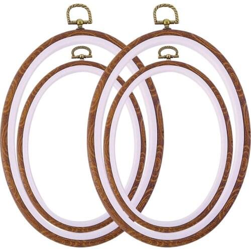 4 Pieces DIY Oval Embroidery Hoops Needlecraft Cross Stitch Machine Round Loop Hand Household Sewing Tools