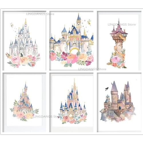 5d Diy Diamond Painting Disney Castle Scenery Landscape Flower Illustration Diamond Mosaic Embroidery Cross Stitch Home Decor