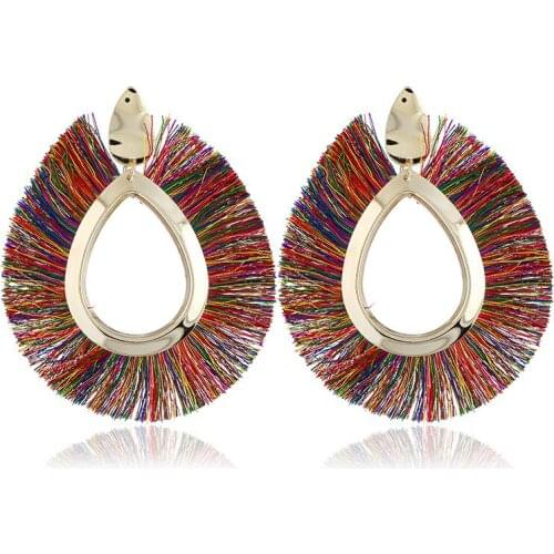 Bohemian Big Tassel Drop Earrings For Women Lady Female Fringe Handmade Brincos Statement Fashion Woman Earring 2019 Jewelry