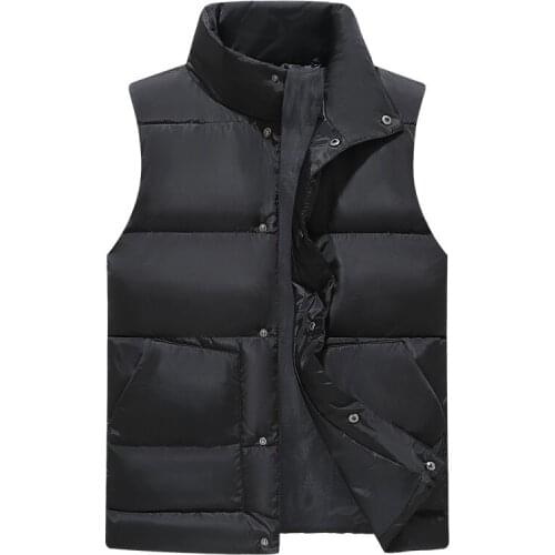 C1225 2019 new pure color stand collar spring autumn warm big size men fashion handsome vest cheap wholesale