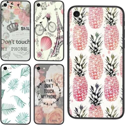 Do Not Touch My Phone Pink Flower For Xioami Redmi Note 10 Pro 5G 9 9S 9T Max 8 7 6 5 4 Pro Max Black Back Fashion Funda