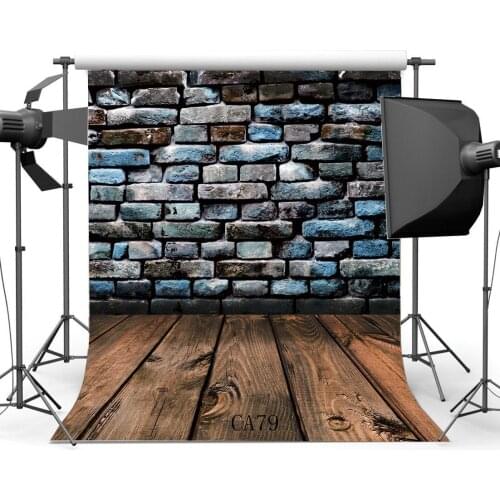 Photography Backdrops Vintage Brick Wall & Nostalgia Stripe Wooden Floor Seamless Newborn Baby Toddlers Portraits Background