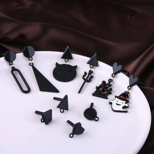 10pcs/lot Gold spray paint geometric simple black personality earrings DIY earrings jewelry accessories