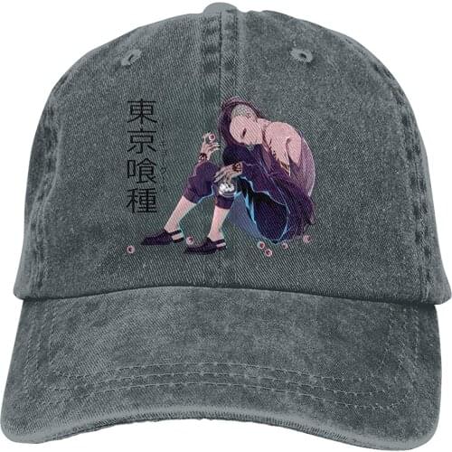 2020 Best Selling Black Tokyo Ghoul Uta Anime Vintage Adult Cowboy Hat Cotton Denim Sports Baseball Cap for Women Adjustable