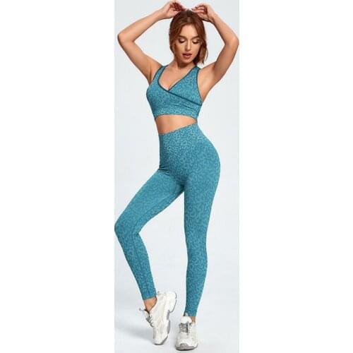 Leopard Print Camouflage Ensemble Sportswear Fitness Sport Suit Sexy Tracksuit Workout Gym Wear Running Clothing yoga set women